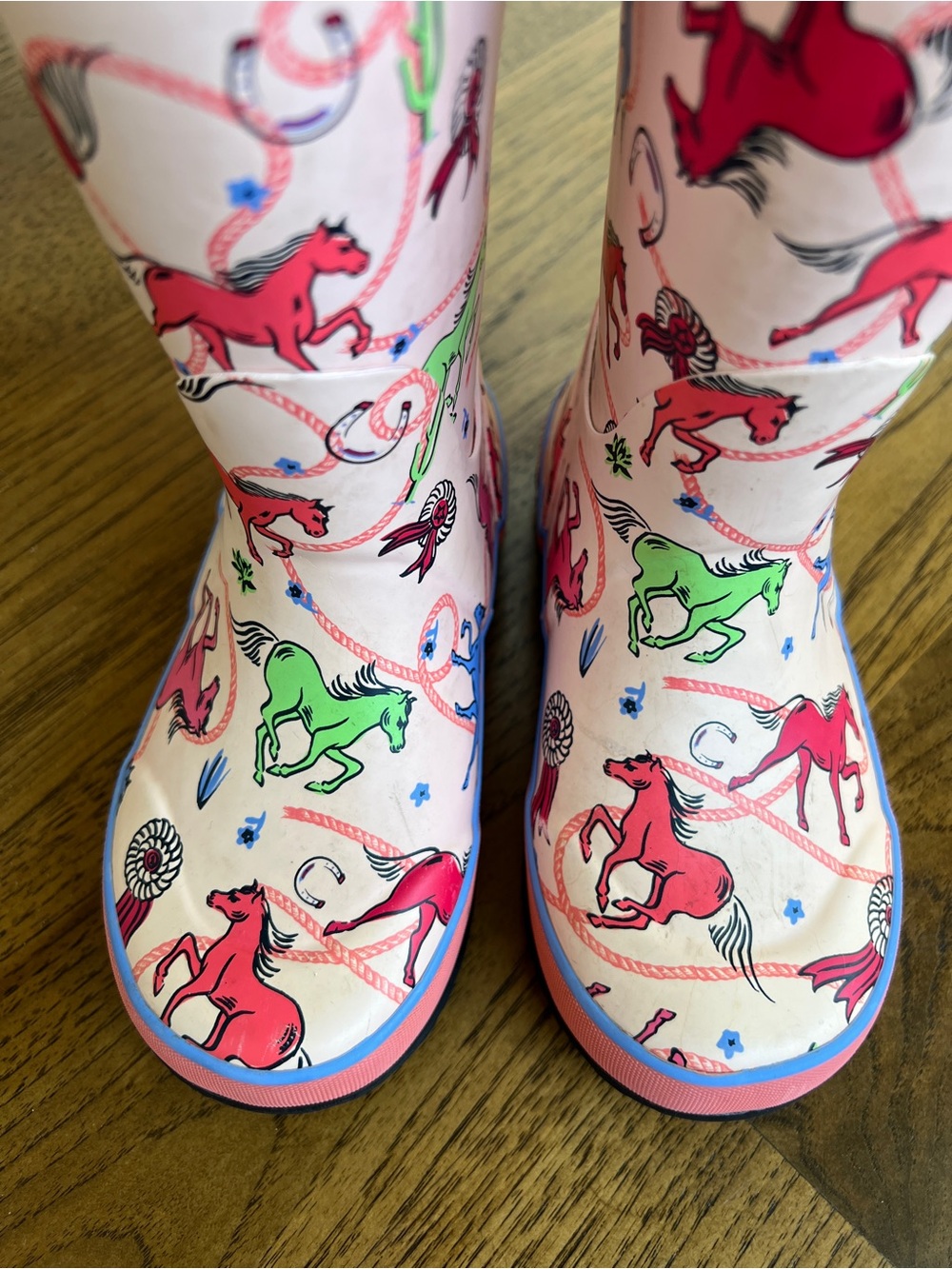 EUC Girls Pink Horse Bogs Rain Boots - 11 - Picture 8 of 11